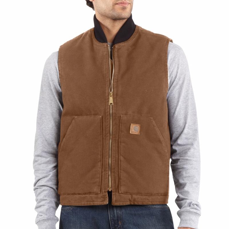 Carhartt Quilt Lined Sandstone Arctic Vest Irregular V02irr