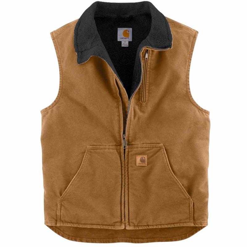 Carhartt Men's Sandstone Mock Neck Sherpa Lined Vest V33