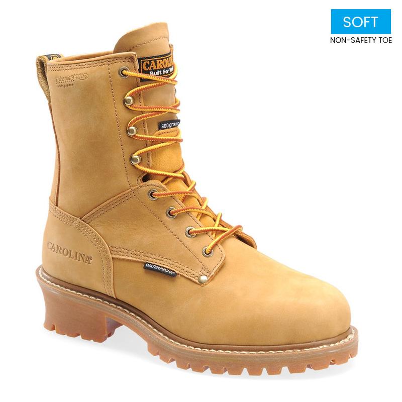 Carolina 8 in. 600 gm Insulated Nubuck Logger Waterproof Boot CA4826