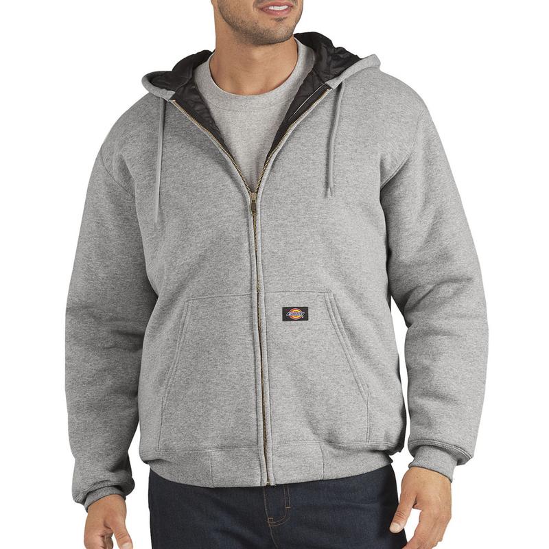 Dickies Men's Heavyweight Quilted Nylon Lined Fleece Hooded Sweatshirt ...