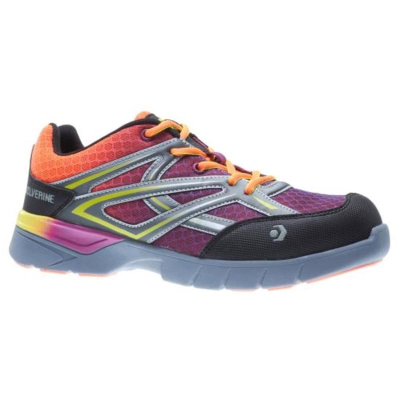 Wolverine Women's Jetstream CarbonMAX Safety Toe Shoe - 6.5 - Orange / Purple