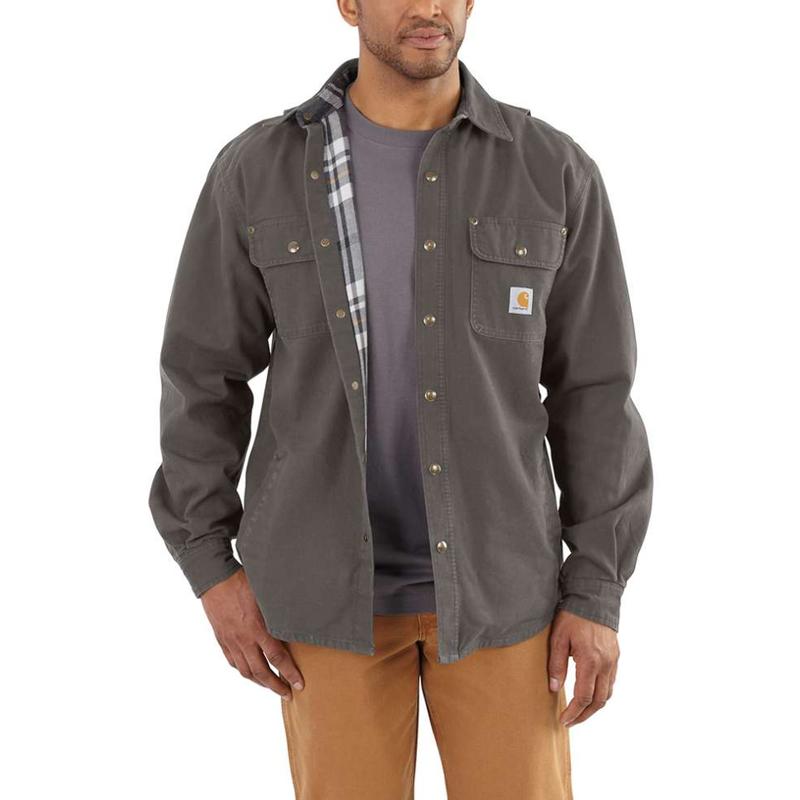 Carhartt Men's Weathered Canvas Flannel Lined Shirt Jac 100590