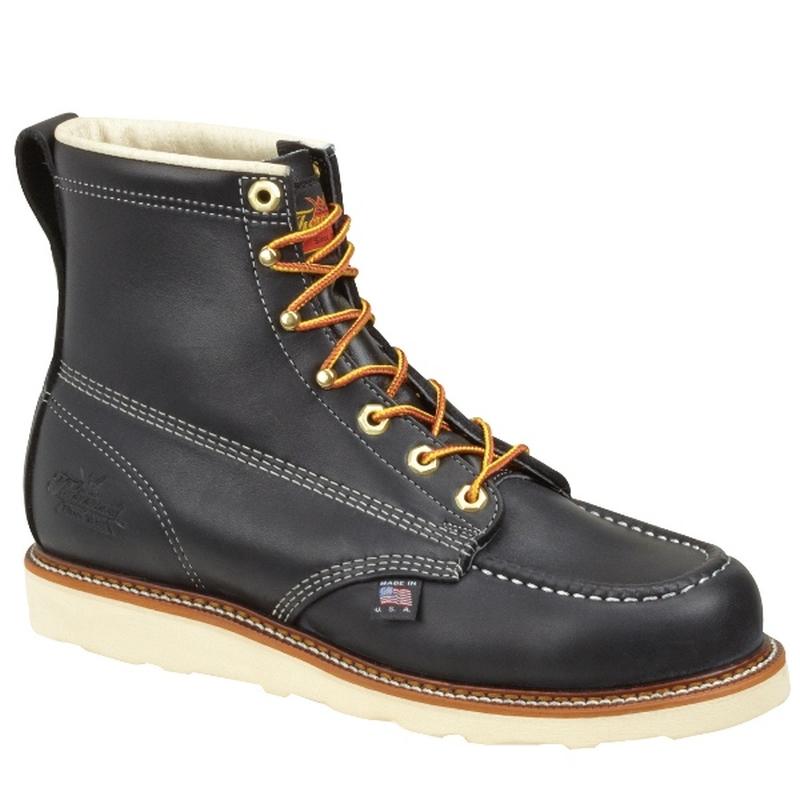 Thorogood Men's American Heritage 6 in. Black Moc Toe Boots 814-6201